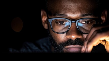 Poster - Close up portrait of a man with eyeglasses and beard