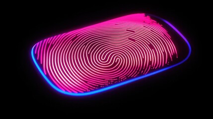 Poster - An illuminated fingerprint graphic showcases security and biometric identity