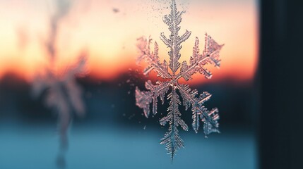 Poster - A Delicate Snowflake Is Displayed Against A Soft Background