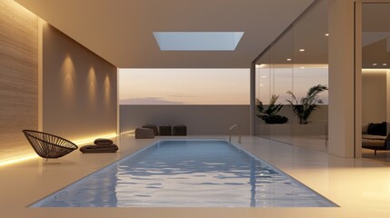 Poster - A luxurious indoor swimming pool with a sleek modern design