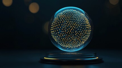 Poster - A sphere displaying a network of interconnected glowing dots