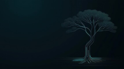 Poster - A futuristic tree illustration uses circuit board technology concepts