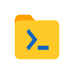 Poster - A yellow folder icon with a blue command prompt symbol indicating a powershell directory or application