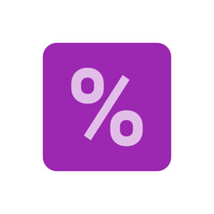 Poster - Illustration of a purple square with rounded edges containing a light purple percentage symbol inside it
