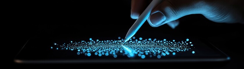 Poster - A hand uses a stylus to draw on a digital tablet