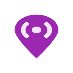 Poster - Purple location pin with wifi symbol indicating a wireless hotspot or location with internet access
