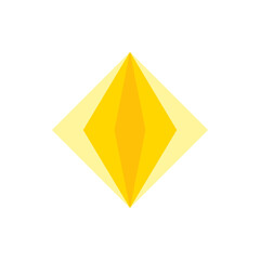 Poster - Abstract yellow diamond shape with layered effect and varying shades on a white background design element