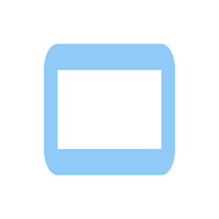 Poster - A light blue rounded rectangle outline with a white fill set against a plain white background space here