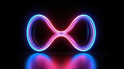 Poster - An illuminated infinity symbol is glowing brightly against the darkness