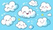 © Raja - Cheerful cartoon clouds on a blue sky background