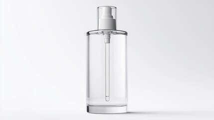 Poster - A Clear Glass Bottle Container With White Dispenser Sprayer Head