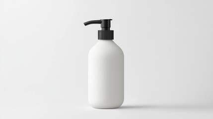 Poster - A minimalist white pump bottle isolated on a white background