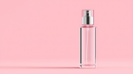 Poster - A clear perfume bottle with a pink fluid inside