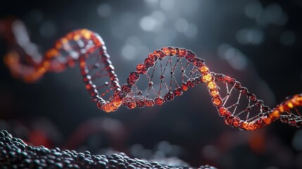 Poster - Exploring genetic structures dna helix visualization science lab digital art macro perspective innovative concepts