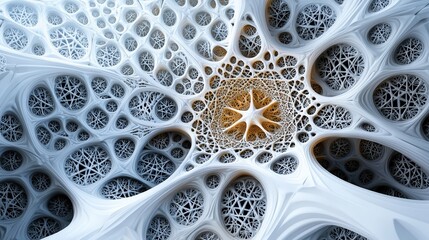 Aufkleber - Expanding fractal pattern digital illustration abstract art contemporary design 3d environment high-detail concept