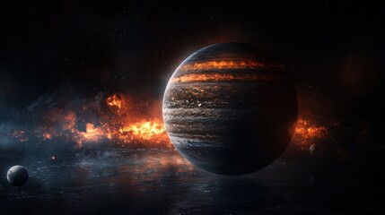 Poster - Aerial perspectives on exoplanet formation dynamics unveiling cosmic landscapes in a galactic digital art scene