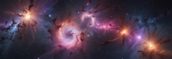 Wall Mural - abstract swirling nebulae, star clusters, cosmic dust , universe, design