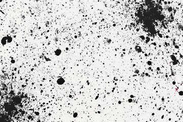Poster - Abstract Ink Spatter Texture - High-resolution of black ink splatters on a white background, ideal for design projects needing a textured overlay or background