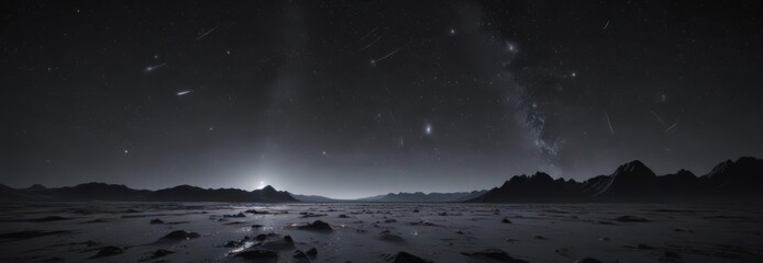 Wall Mural - deep black sky, diamond dust of stars scattered across infinite expanse, sparkle, galaxy, stars