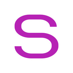 Poster - A stylized letter s in a vibrant purple hue set against a clean white background in a simple design