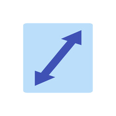 Poster - Blue card featuring a diagonal arrow pointing upwards and downwards indicating direction and movement