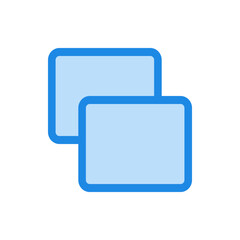 Poster - Two light blue rectangles with rounded corners overlapping each other in a simple graphic design style