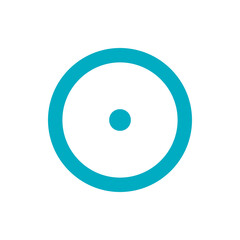 Poster - A simple graphic featuring a turquoise circle outline surrounding a smaller turquoise circle in the center