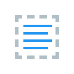 Poster - Blue horizontal lines arranged within a dashed square border, suggesting a menu or list interface element