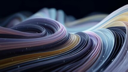Poster - Abstract wave of colorful ribbon with glitter. Decoration element for creative design. Abstract design backdrop for art presentation and technology concept.