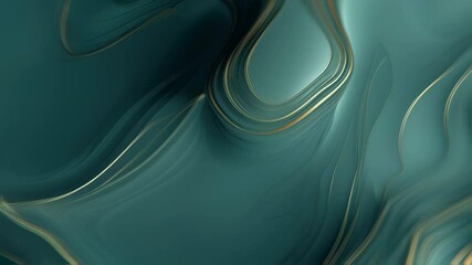 Poster - Abstract blue wave pattern background with golden highlights. Elegant fluid design for luxury presentation project, modern poster, stationery template.