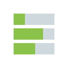 Poster - Illustration of horizontal bar chart with green and gray bars against a white background display chart