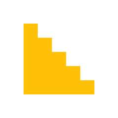 Poster - A yellow geometric shape resembling a staircase or steps isolated on a white background illustration design