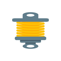 Poster - Illustration of a yellow spring shock absorber with gray mounts on a white background in a flat style