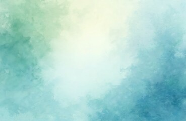 Aufkleber - Abstract watercolor background in shades of blue, green, white. Wet, soft paint stains, splashes create artistic, grunge texture. Perfect for invitations, cards, posters, modern design.