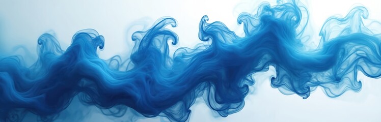 Fototapete - Abstract blue smoke explosion illustration on white. Digital art design represents technology, artificial intelligence, data, network, cyberspace, internet, cloud computing, communication,