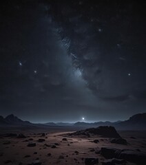 Wall Mural - vibrant starlight illuminates a vast, black nocturnal expanse , night sky, celestial bodies, nocturn
