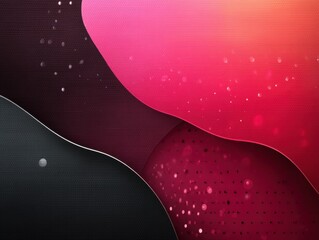 Poster - Abstract Gradient Waves with Bokeh Effect in Black and Pink Tones