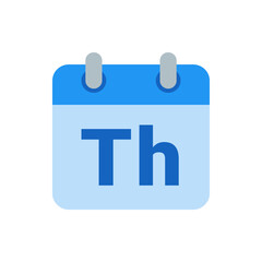 Poster - Illustration of a blue calendar icon displaying the abbreviation th for thursday on a white background