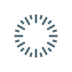 Poster - Circular arrangement of gray rectangles resembling a clock face with no hands and a white background design