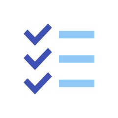 Poster - Illustration of a checklist with three blue check marks and three light blue horizontal lines shown