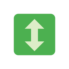 Poster - Illustration of a green rounded square containing a pale arrow pointing both up and down directions sign