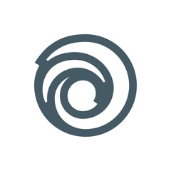 Poster - Circular design featuring a spiral pattern with a break in the outer ring and a central open space