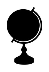 Poster - Black Silhouette of a World Globe on Stand