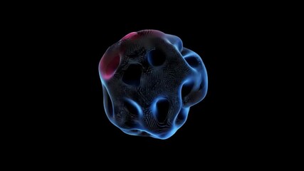 Poster - abstract blue and pink glowing shape animation. futuristic technology concept for visualization. dat