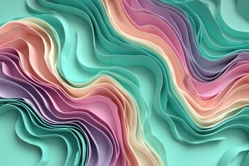Poster - A mesmerizing abstract background with flowing pastel colors, creating a soft and calming visual experience, perfect for modern design and artistic projects.