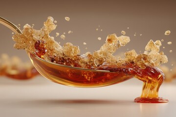Poster - a captivating close-up of golden liquid in motion, an abstract blend of form and fluidity, showcasin