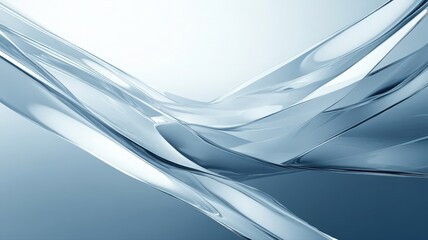 Fototapete - Abstract Blue Water Flowing Forms on Gradient Background