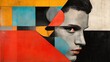 © ProPhotos - Fragmented cubist portrait of a man, features split apart with eyes and lips floating independently, surrounded by an abstract, surreal landscape.