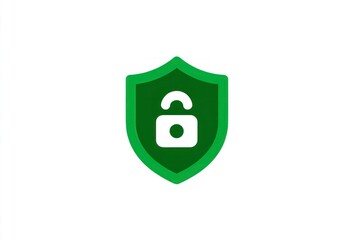 Poster - Secure Shield Icon with Lock Symbol for Safety and Protection Design