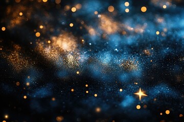 Poster - Abstract cosmic galaxy design with shimmering lights.